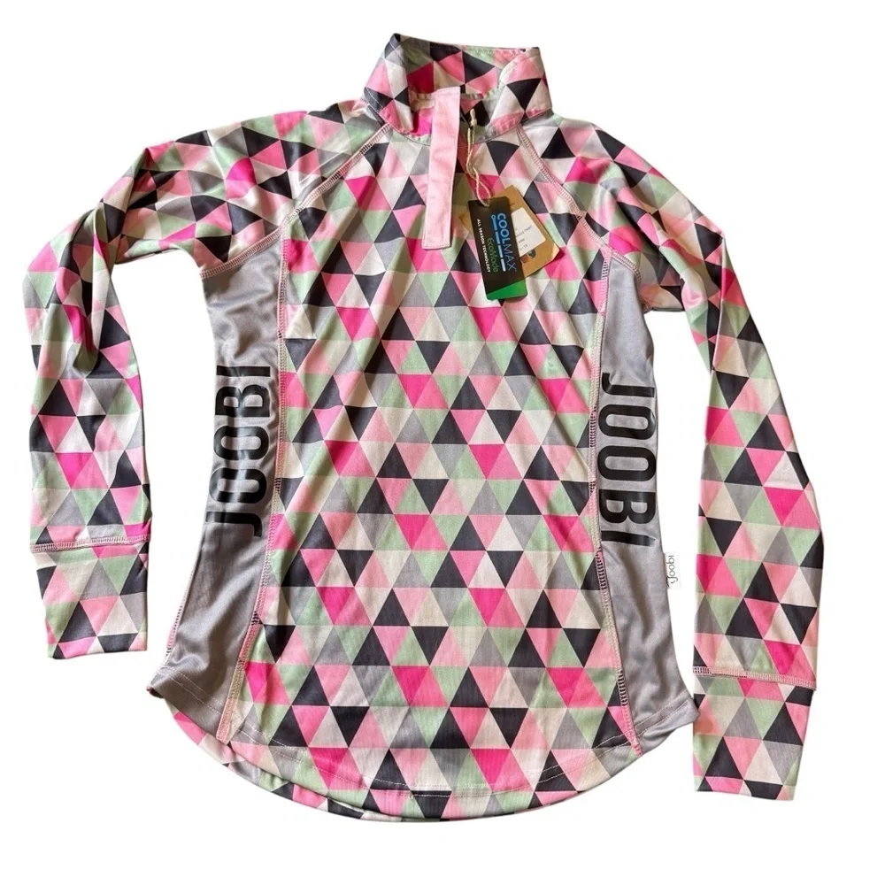 Joobi Girls XL 15-16 Equestrian Riding Shirt 1/4 Zip Coolmax Long Sleeve NWT